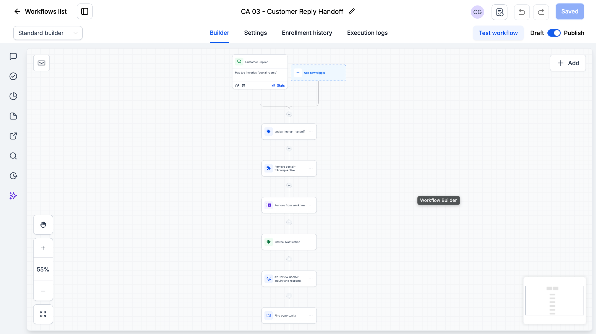 CA 03 Customer Reply Handoff workflow